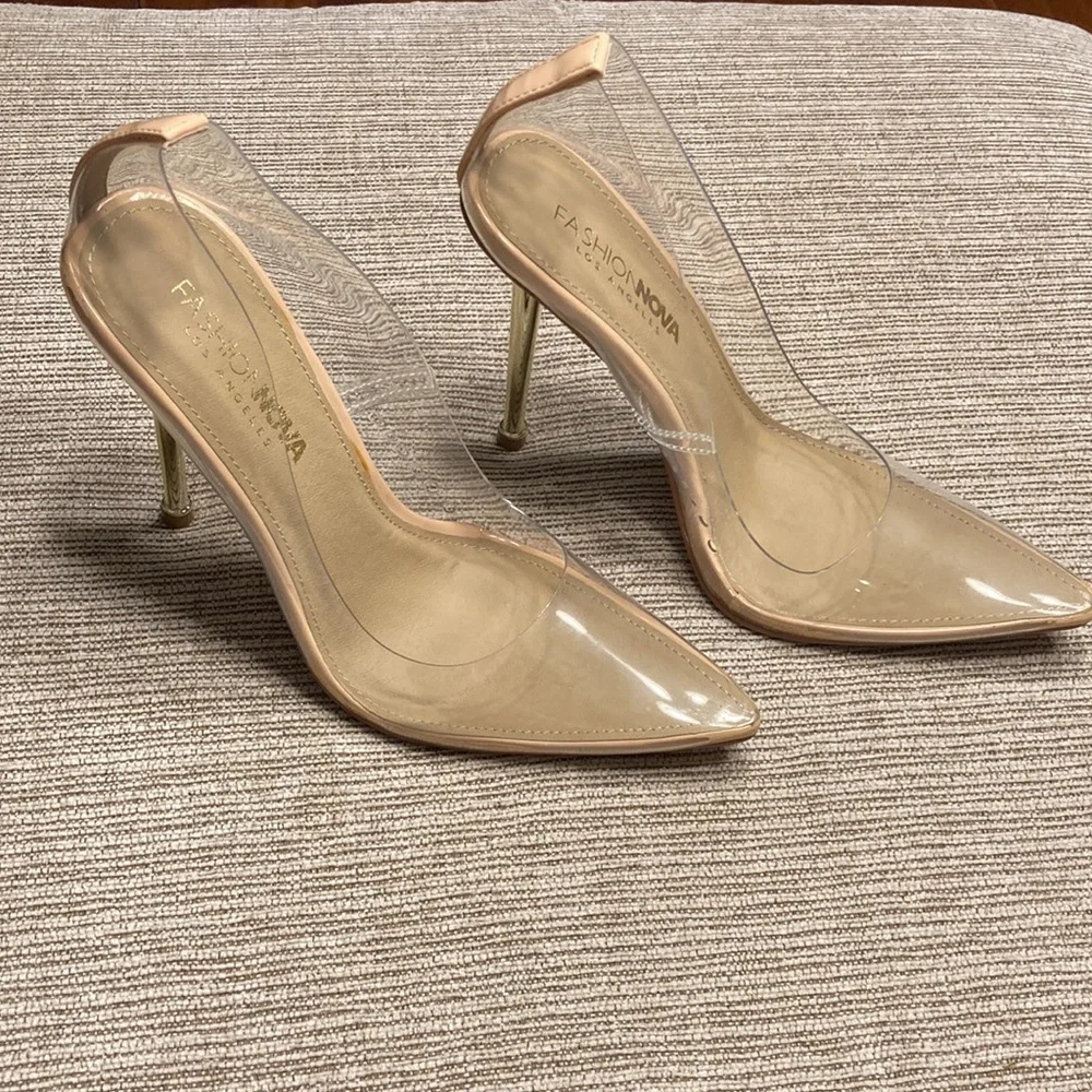 Fashion Nova clear Heels size 6.5 - Picture 5 of 16